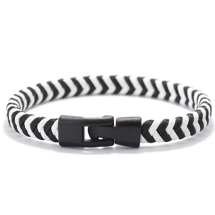 Handmade Braided Rope Men Bracelet Bangle Outdoor Sports