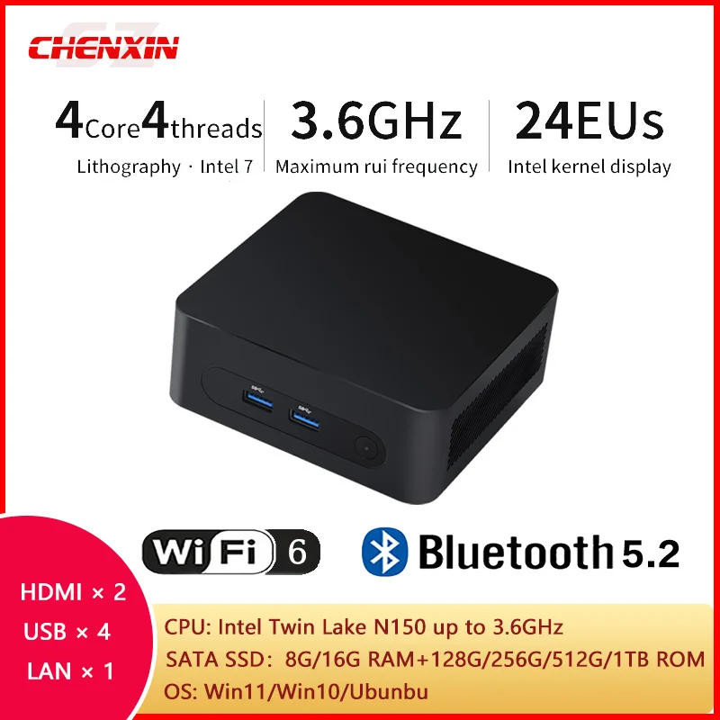 Win11 Win10 Ubuntu ZX03 Pro SATA SSD N150 ミニPC 8G/16G/32G RAM