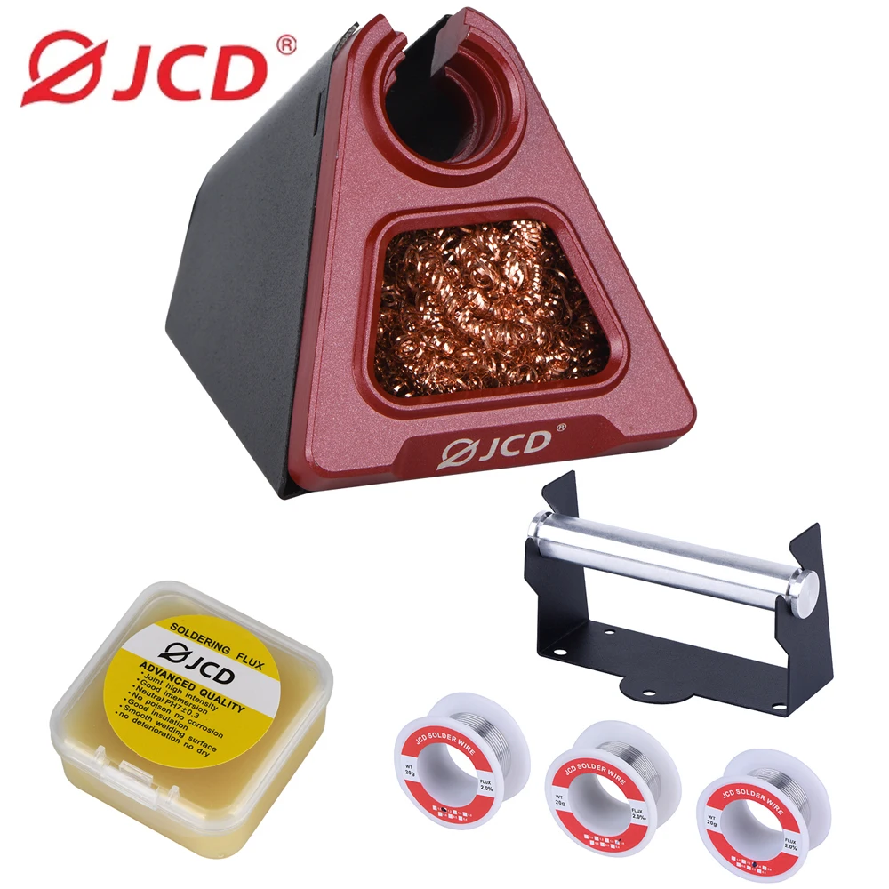 JCD 820 Aluminum Alloy Electric Soldering Iron Stand Holder Welding Cleaning copper ball solder wire RMA flux