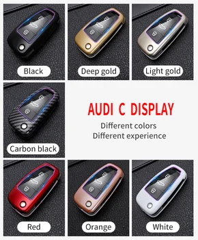 Cover chiate/telecomando per Audi A3 A4 A5 A6L C6 8L 8P B6 B7 B8 C6 RS3 Q3 Q7 TT 8L 8V S3 portachiavi 7 Cover chiate/telecomando per Audi A3 A4 A5 A6L C6 8L 8P B6 B7 B8 C6 RS3 Q3 Q7 TT 8L 8V S3 portachiavi - In Fibra di carbonio ABS Copertura di Chiave Dell automobile di Caso Borsette Per Audi