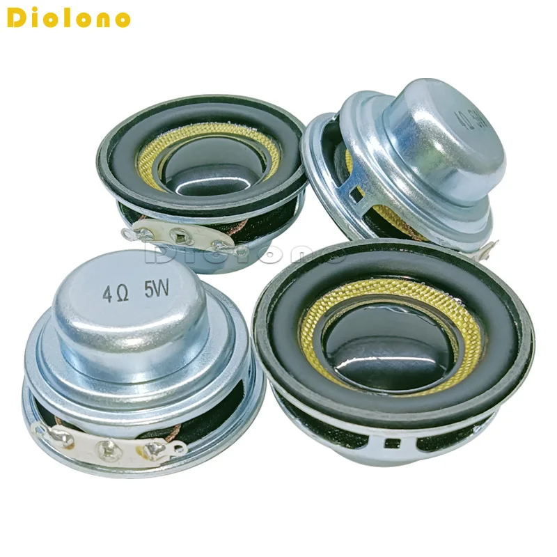 4Ohms 5W 40mm Round 16 Core Dual Neodymium Magnetic Speaker 1.5 inch Yellow Glassfiber Cone Loudspeaker DIY Audio Accessories computer speakers audio speakers