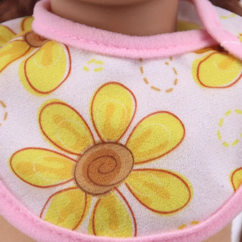 2Pcs Diapers + Bibs Doll Clothes Accessories For 43Cm Baby New Born And 18Inch American Doll Generation Girl's Holiday Gifts 5