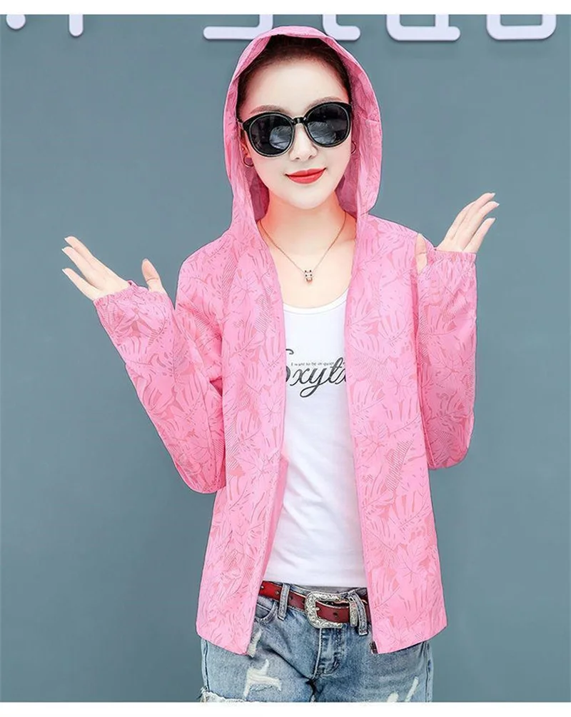 Hooded Long Sleeve Thin Windbreaker Women's Coat Jacket 2023 New Summer Loose Sunscreen Coat Female UV Resistant Outdoor Top 4XL