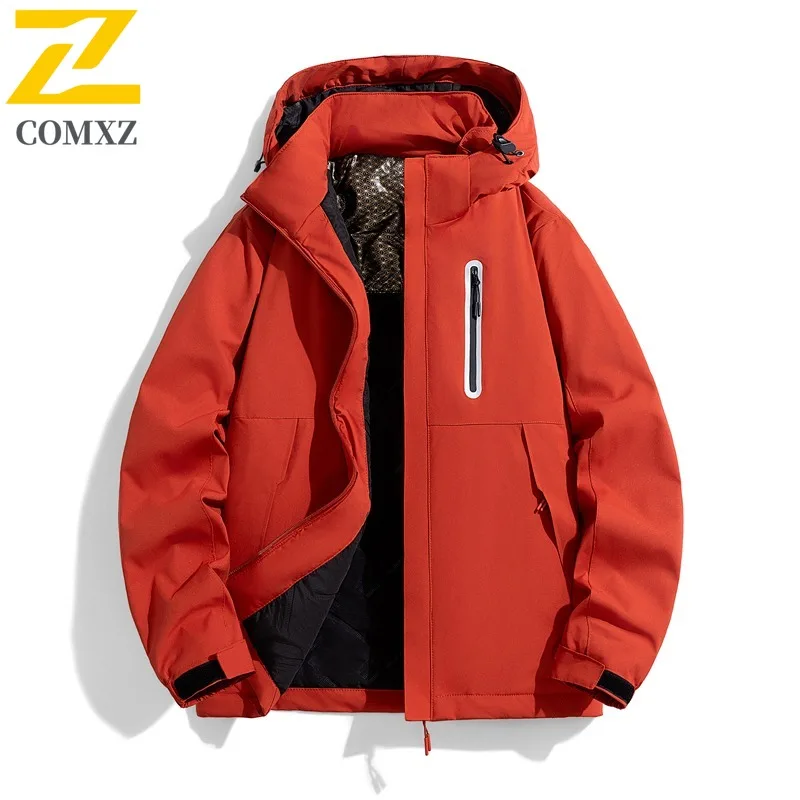 COMXZ Outdoor Riding Jacket 2025 Men Luxury Comfort Windproof Warm Parka Street Style Cold Resistant Winter Zipper Coat