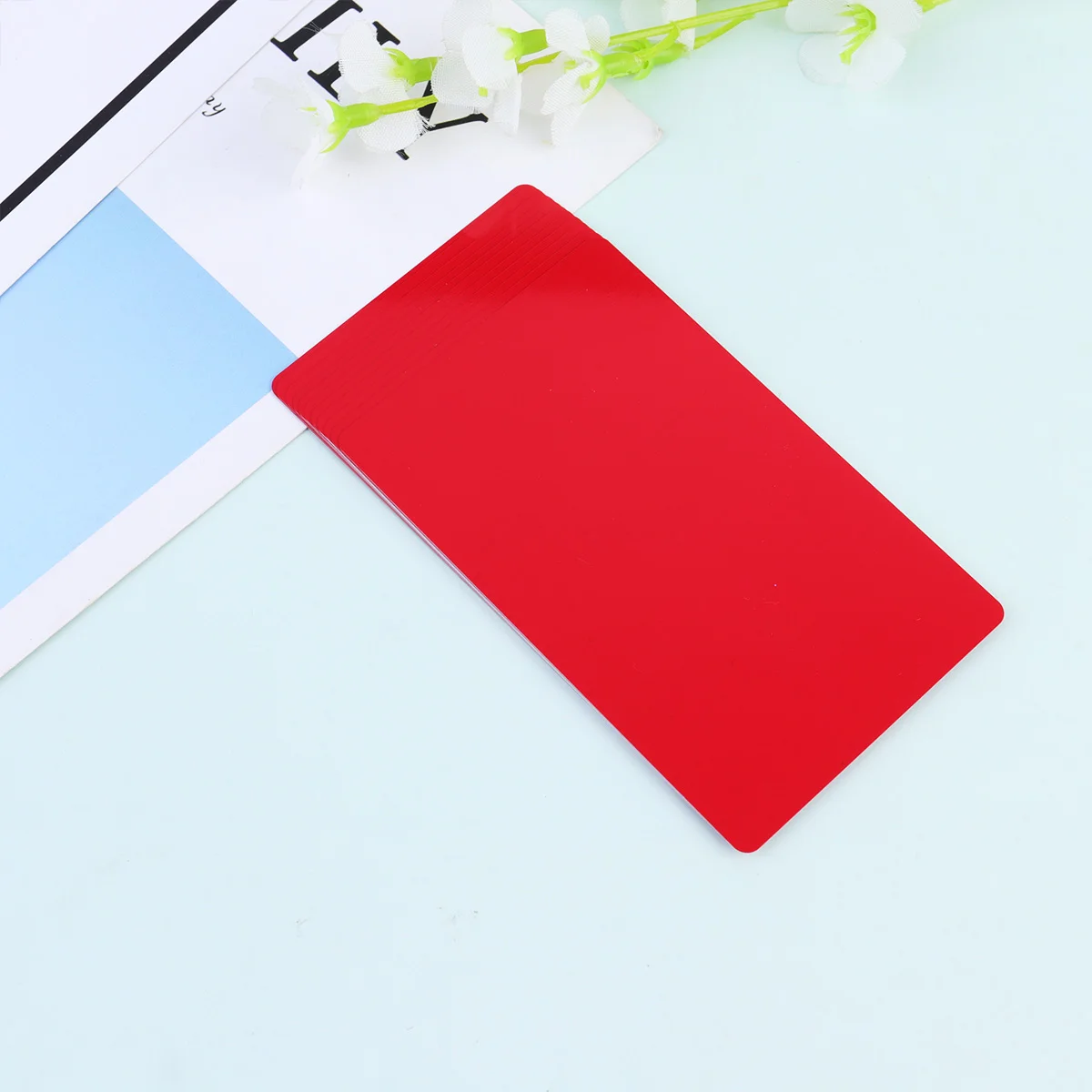 

50 Metal Business Aluminum Plate Blank Name Gift Cards for DIY Machine Engraver Available ( Red )