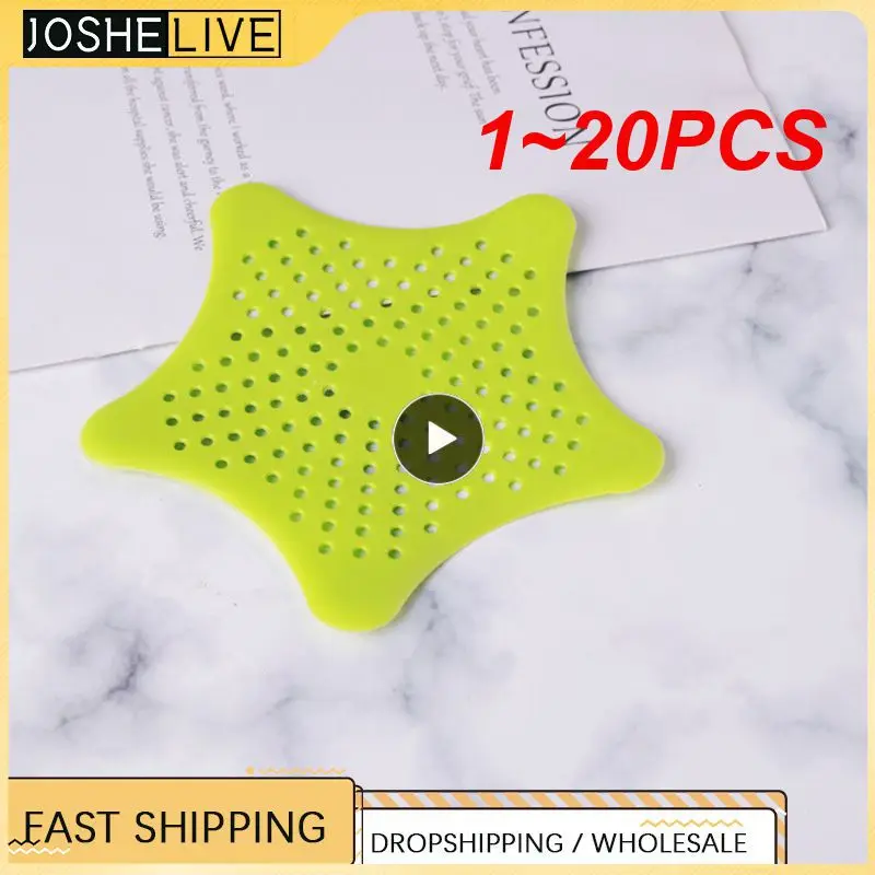 

1~20PCS Kitchen Sink Strainers Five-pointed Star PVC Filter Sewer Sink Waste Strainer Drain Catcher Cover Kitchen Sink