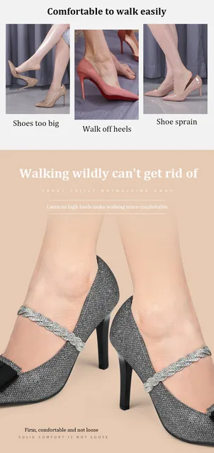 Ankle Strap Heels Elastic Shoe Ankle Straps Secure High Heels