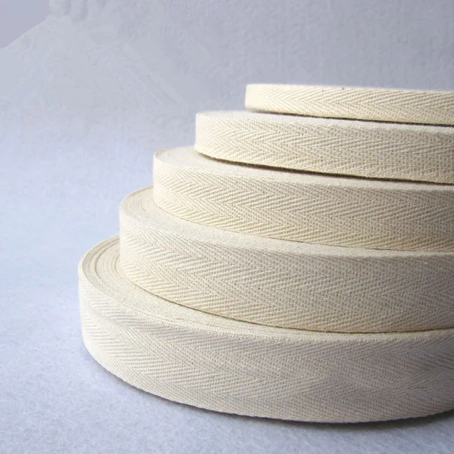 10/15/20/25/30/40/50mm Cotton Ribbon Hserringbone Ribbon for Party Christmas Wedding Decoration DIY Sewing Fabric Crafts