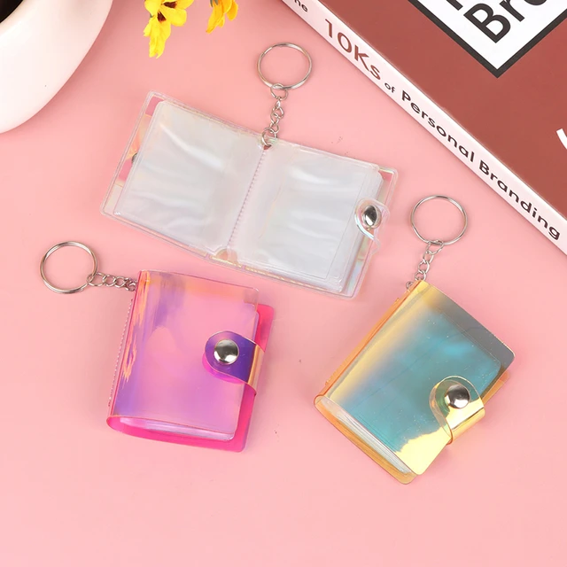 1pc Keychain Photo Album For Mini Photo Sticker Jelly Color Card