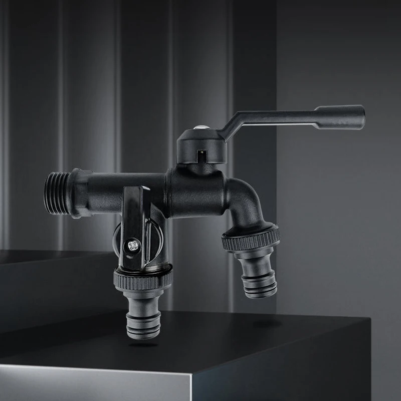 1Pcs Zinc Alloy Black Paint Faucet Kitchen Sink Single Cold Water Tap Outdoor Garden Courtyard Anti-Freeze Faucet