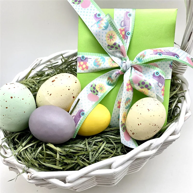 Ribbon Supplies 5 Yard Easter Ribbon Gifts Box Packaging Festival Event Party Handmade DIY Bowknot Hair Accessory Cake Bouquet Home Decoration