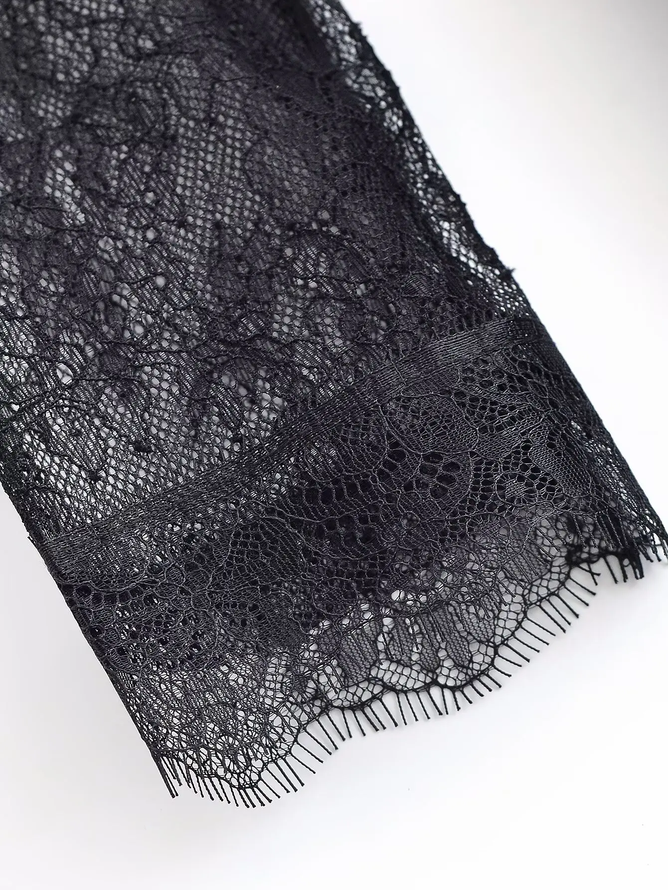 Women Fashion Lace Splice Long Dress Female O-Neck Long Sleeve Black Sexy Dress Lady Spring Elegant Back Zipper Party Midi Dress