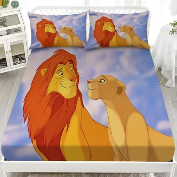 Set biancheria da letto stampato Disney Simba Lion King, set da 2 pezzi lenzuolo e federa con tasca profonda 30 cm per camerette 1