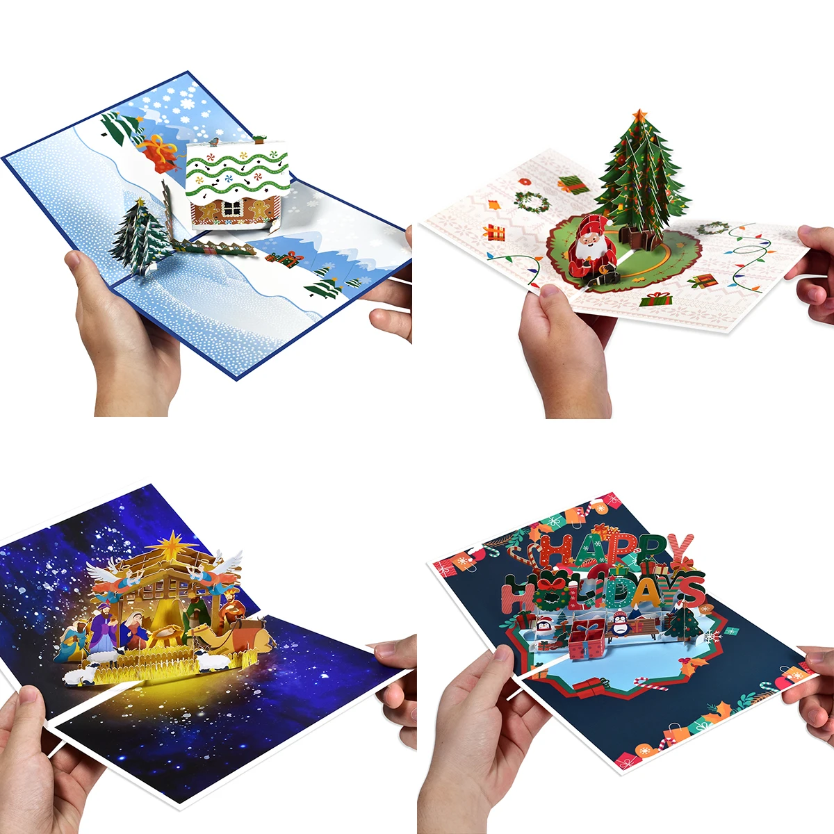 3D pop up kerstkaart - theater - kerstman en rendier | muller