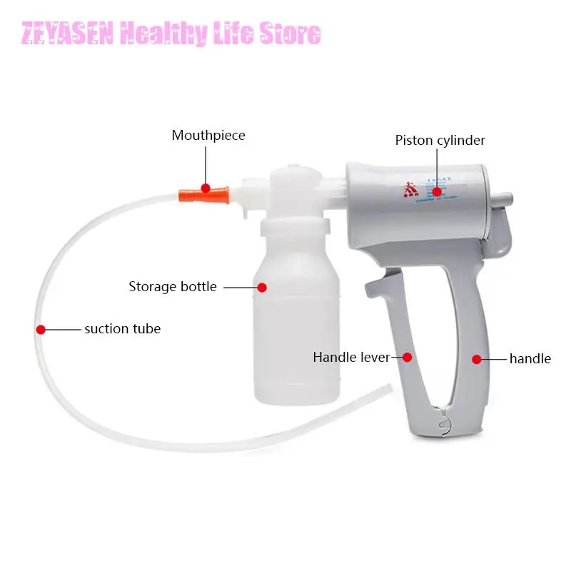 Zeyasen Manual Sputum Aspirator For Home Hand Held Sputum Suction Medical-devices Aspirador Flemas Pump Tube Catheter Aspirators