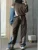 Ladies 2 Piece-Set Drawstring Trousers Contrast Lace-Up Autumn  Pullover And High Waist Women Pants Outfits Tracksuit
