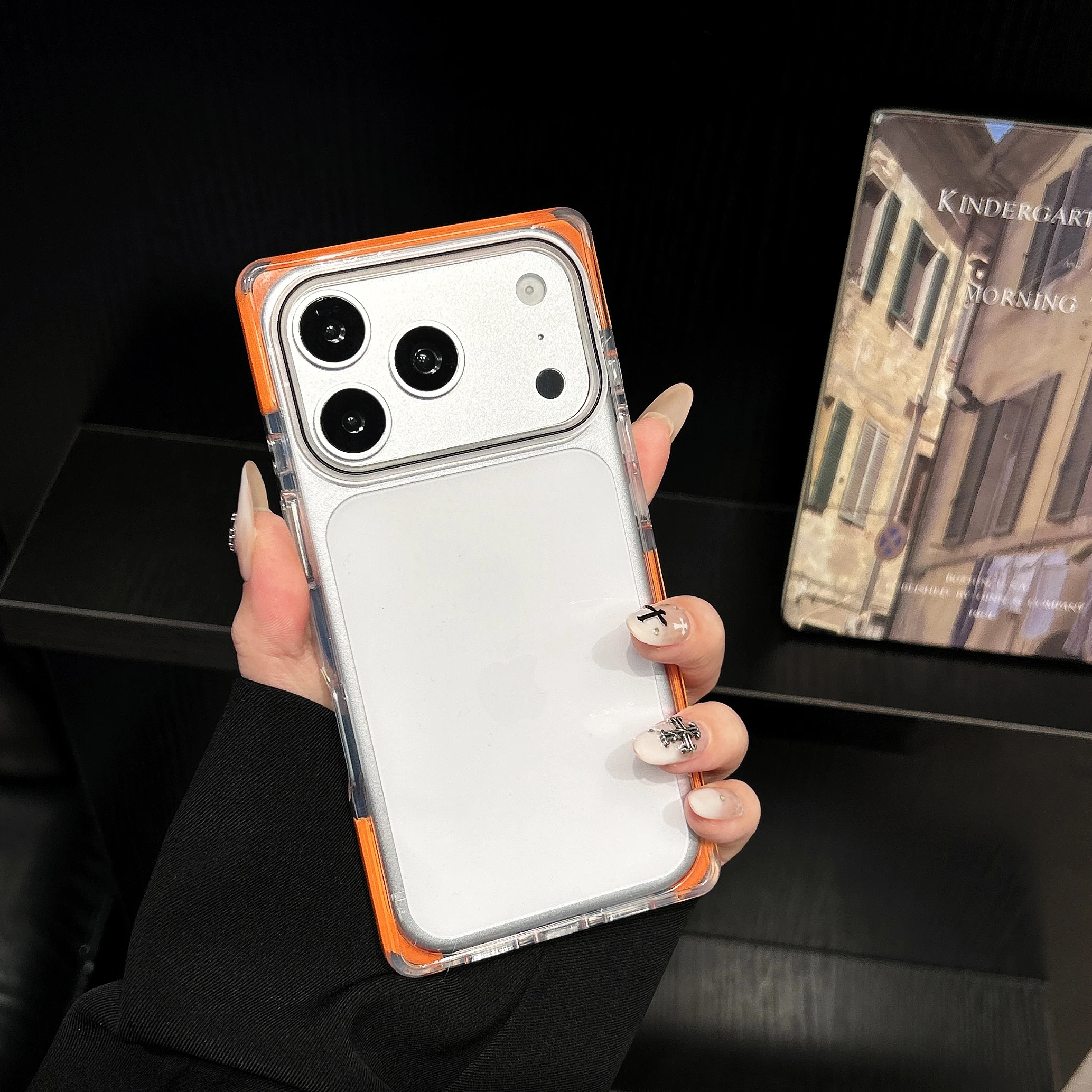 Elegant Clear Acrylic Anti-Yellowing Shockproof Phone Case with Soft TPU Frame