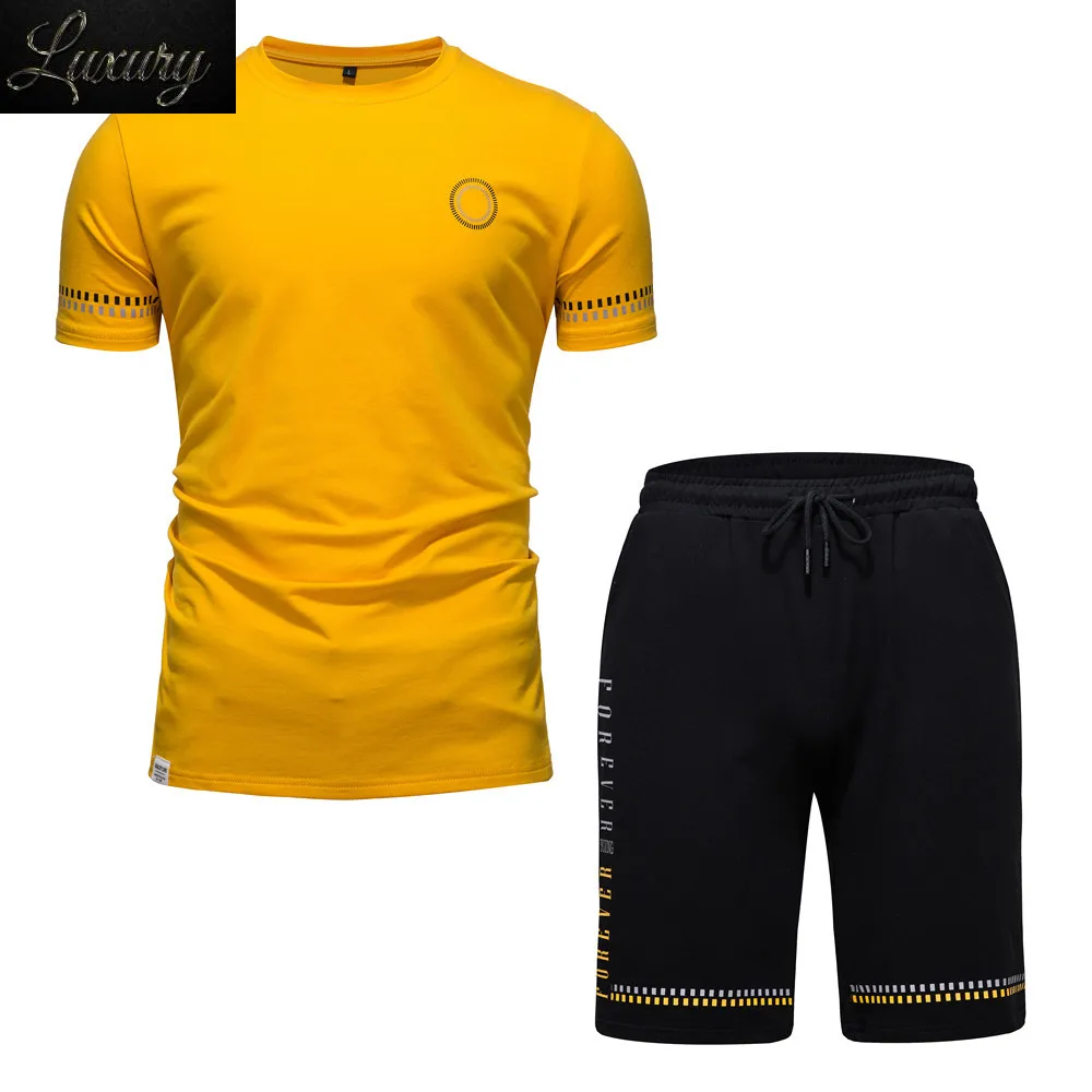 

Men's Tracksuit Cotton T-Shirts and Shorts Summer Outdoor Fitness Sportswear Workout Jogging Sports Sets 2024 New