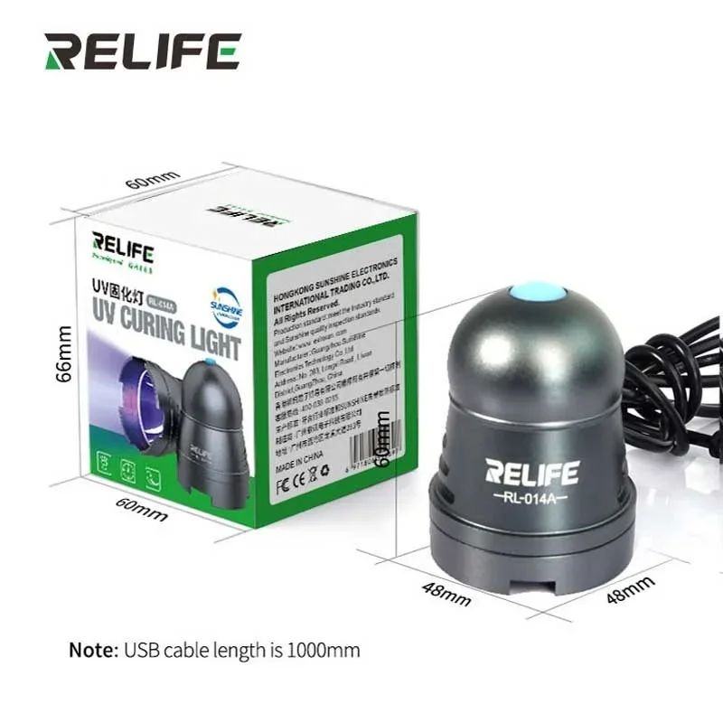 RELIFE RL-014A USB UV 경화 램프 다목적 효율적인 USB 조정 가능한 시간 스위치 전조등 구슬 녹색 오일 접착제 경화 도구