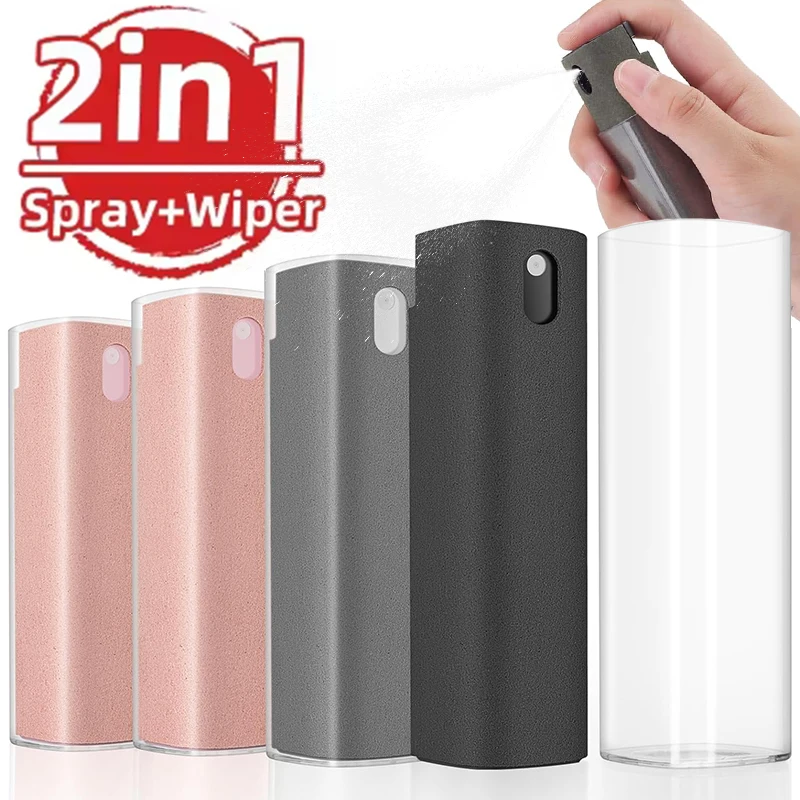 2 In1 Multifunction Microfiber Screen Cleaner Spray Bottle Set For Phone Tablet Latop Cleaning Wipes Cleaner Without Liquid screen cleaner set screen cleaning set