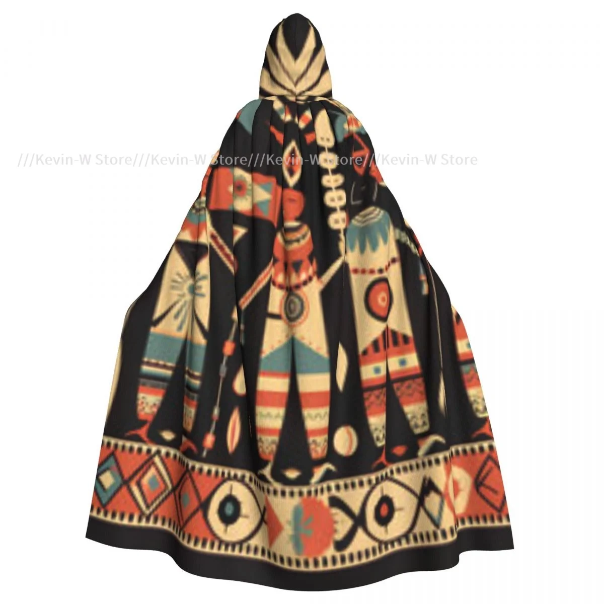 

Унисекс, ведьма, реверсивная накидка с капюшоном для взрослых, вампиров, плащ с индийским этническим рисунком