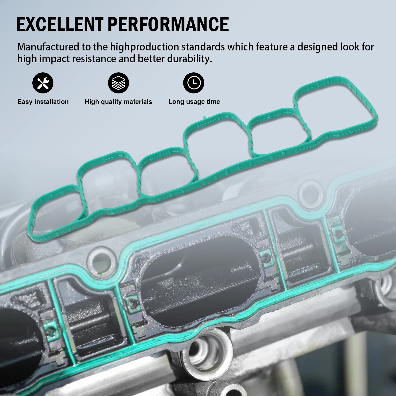 AT4Z-9H486-A Intake Manifold Plenum Gasket Compatible for F-150 Models w/ 3.5L or 3.7L Engine Fuel Injection Plenum Gasket