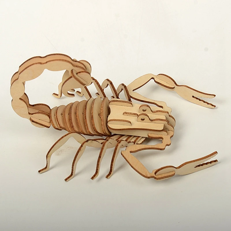 Assemble Model Wooden Jigsaw Puzzle DIY Model Animal Toy Assembly Gift For Children Adult Teens 6