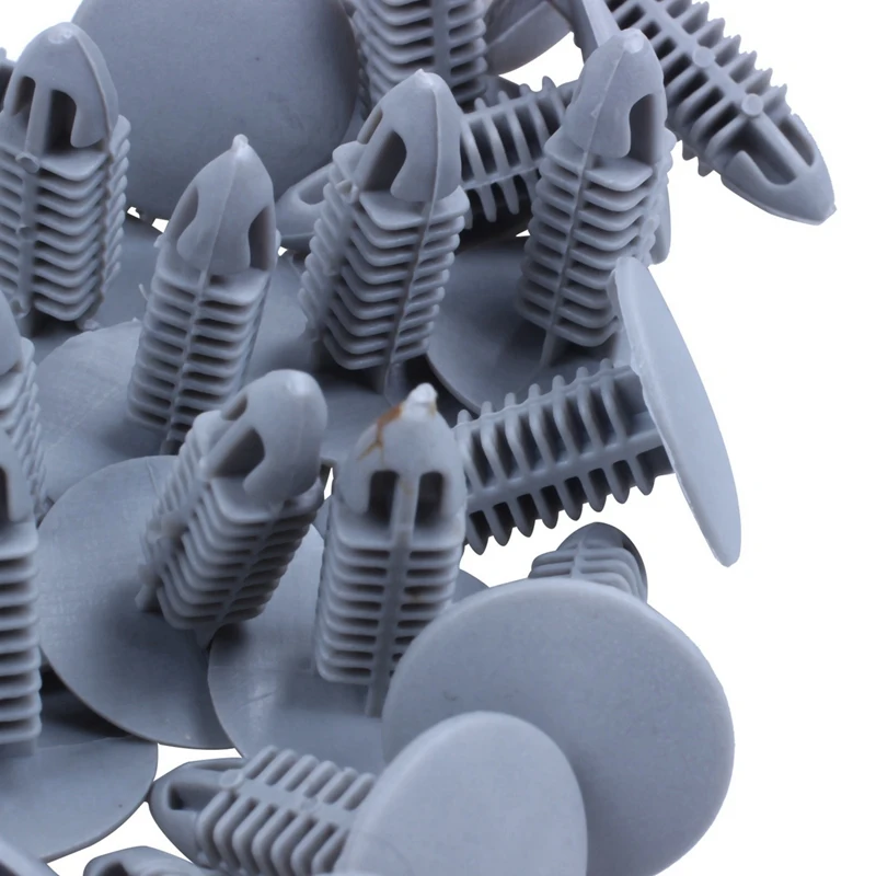 50 PCS 8Mm Hole Gray Plastic Rivet & 30 Pcs Plastic Fastening Screws Gray Flange Fender Bumpers Clips