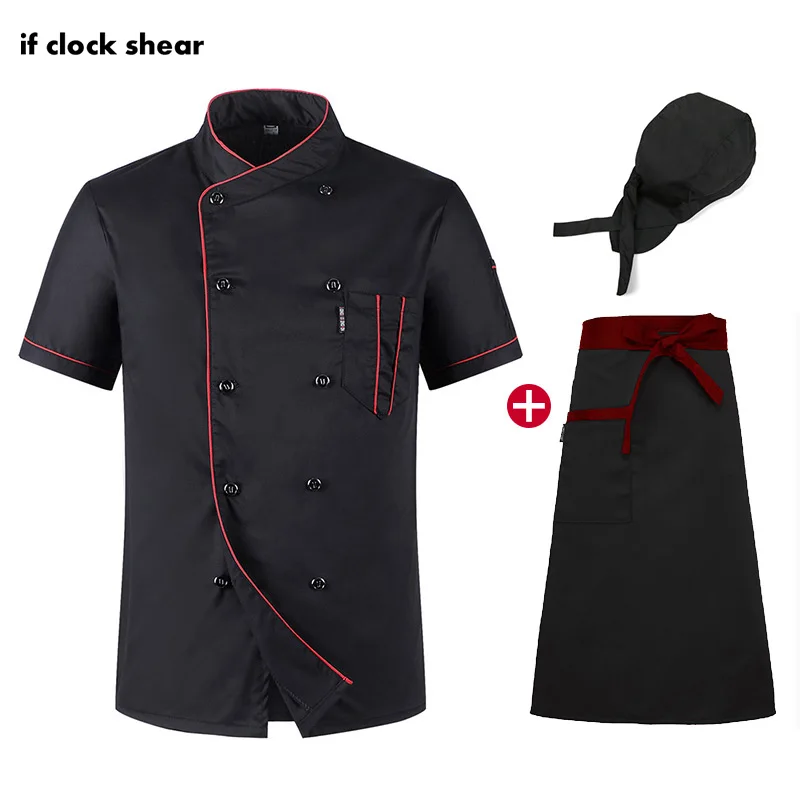 Short Sleeve Chef Kitchen Clothes Restaurant Hotel Workwear Unisex Chef