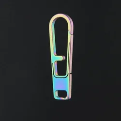 Multi - Color Titanium Alloy Zipper Pulls with Spring Hook and Keychain Clip (Colorful)