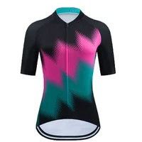 Short Sleeve Jersey Set Women MTB Pattern Breathable Road Bike Clothes Cycling Clothing Summer Cycling Kit Vintage 2