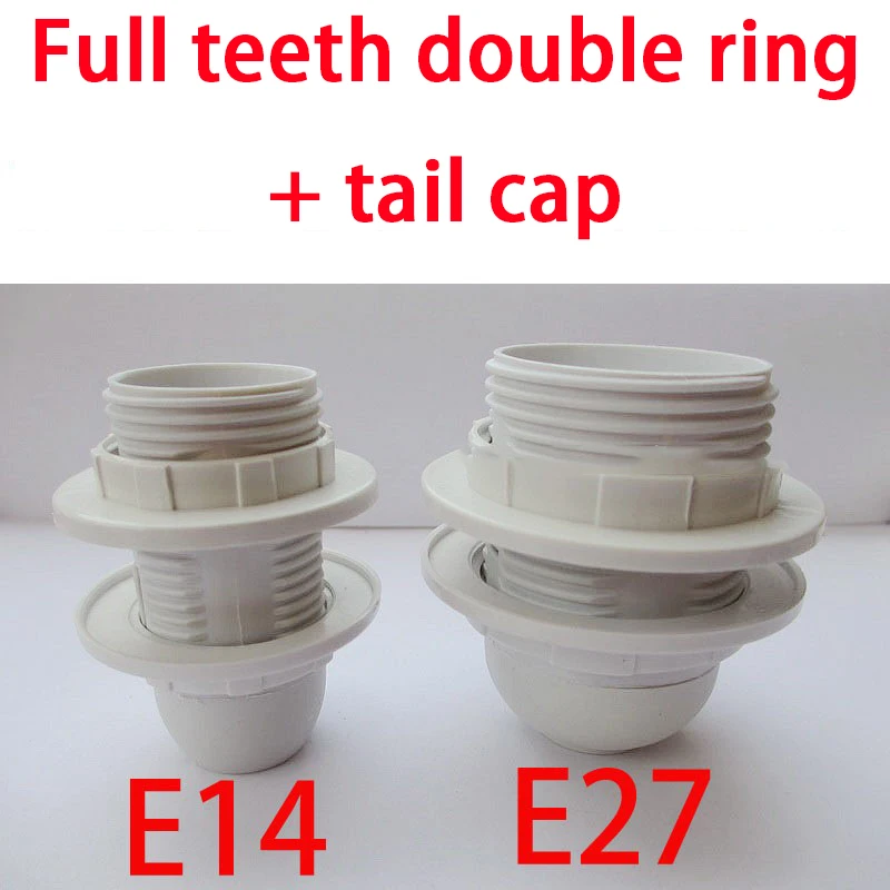 E27 Display Stand E14 Advertising Lamp Holder Screw Base Single Ring Double Rings Full Teeth Half Tooth Light Body Tail Cap 5pcs e27 to e26 lampshade reducing ring adapter converters lamp socket holder converter lampshade rings washer light accessories