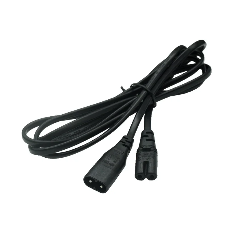 IEC 320 C8 Male Plug To C7 Female Connector AC Power Cord , Type Figure 8  Power Extension Cable 30cm 1.8m 3m