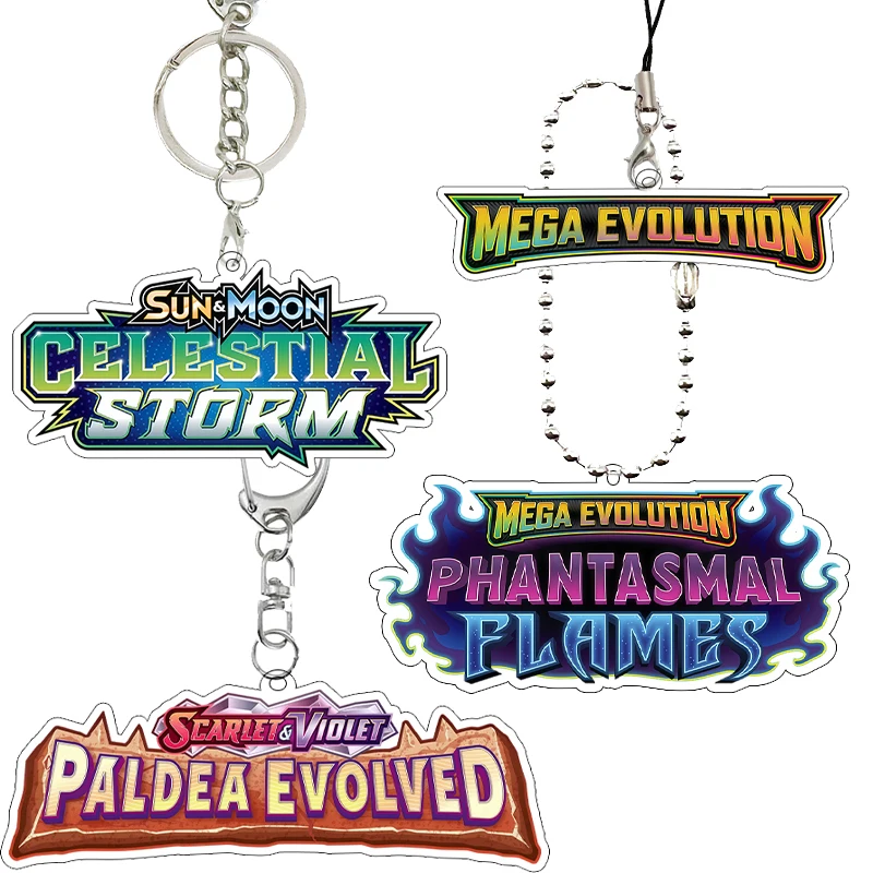 Anime nouveau monstre de poche Ptcg Mega Evolution série acrylique porte-clés bricolage mode garçons jeu Collection carte porte-clés charme cadeaux