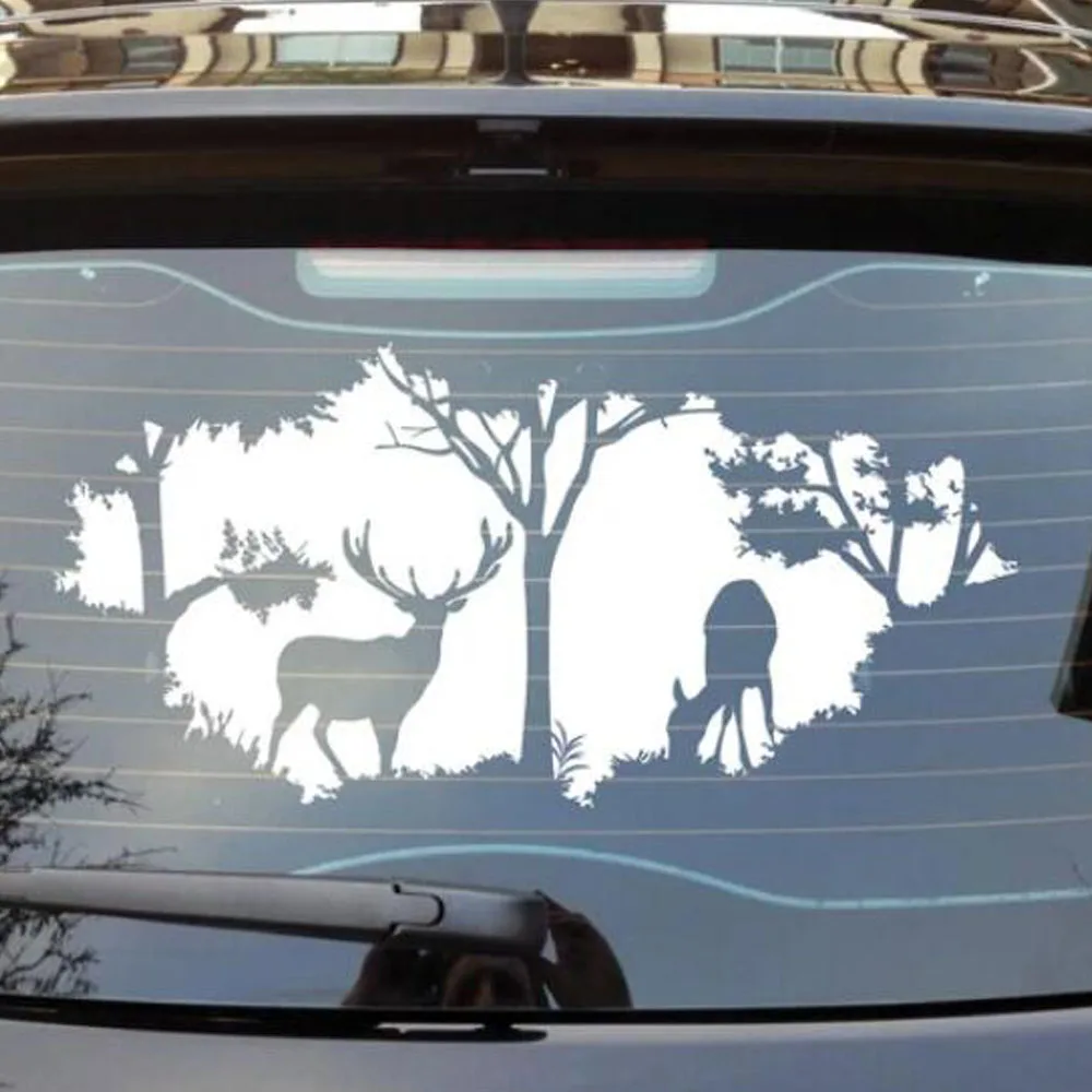 

Car Stickers Decals Deer Trees Nature Car Accessories Decoration Waterproof Auto Hood Decal Windshield Bumper Sticker vinyl