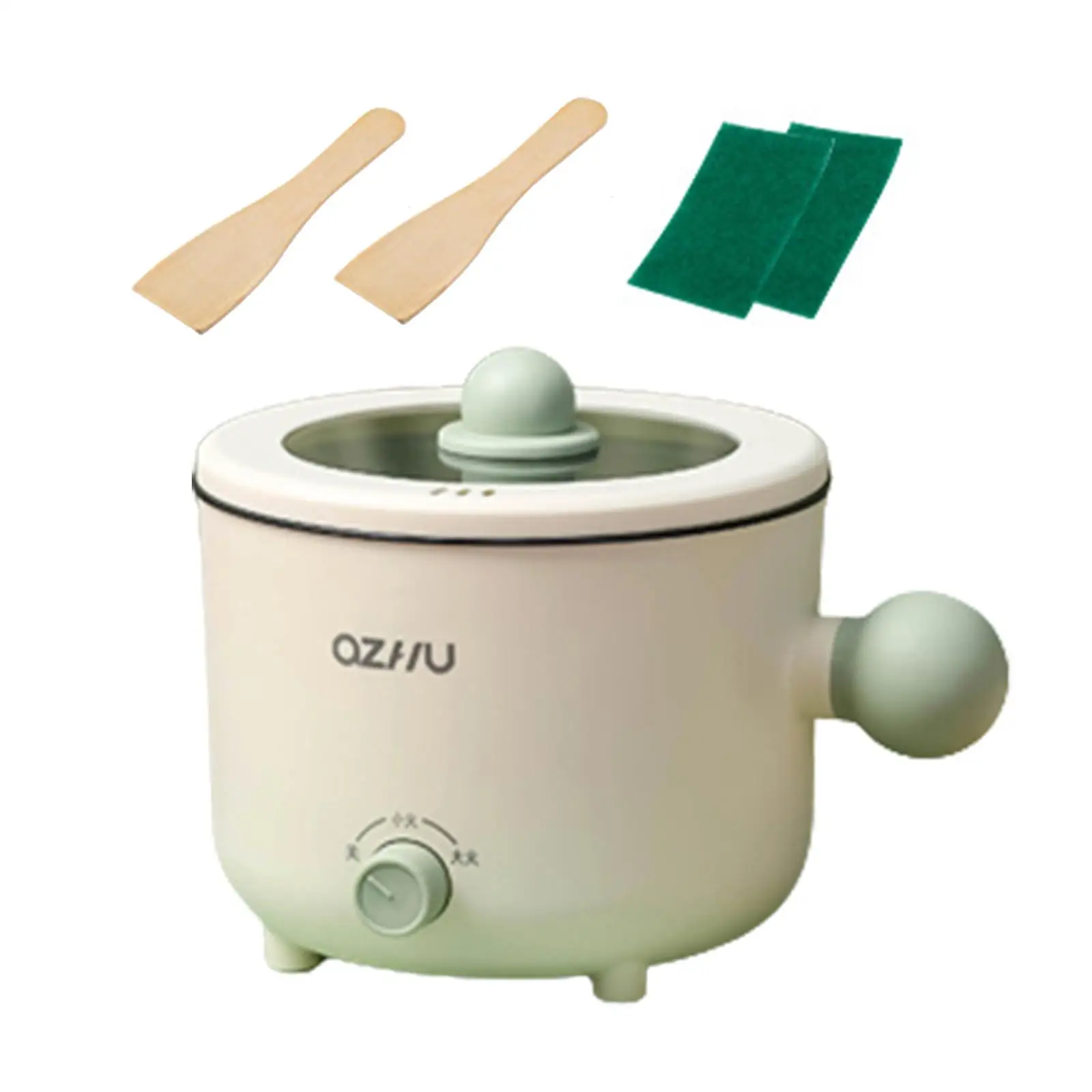 Mini Hot Pot Nonstick Electric Cooker 2 Gear Stainless Steel Multifunctional Ramen Cooker for Steak Cooking Ramen Dumpling Soup 5