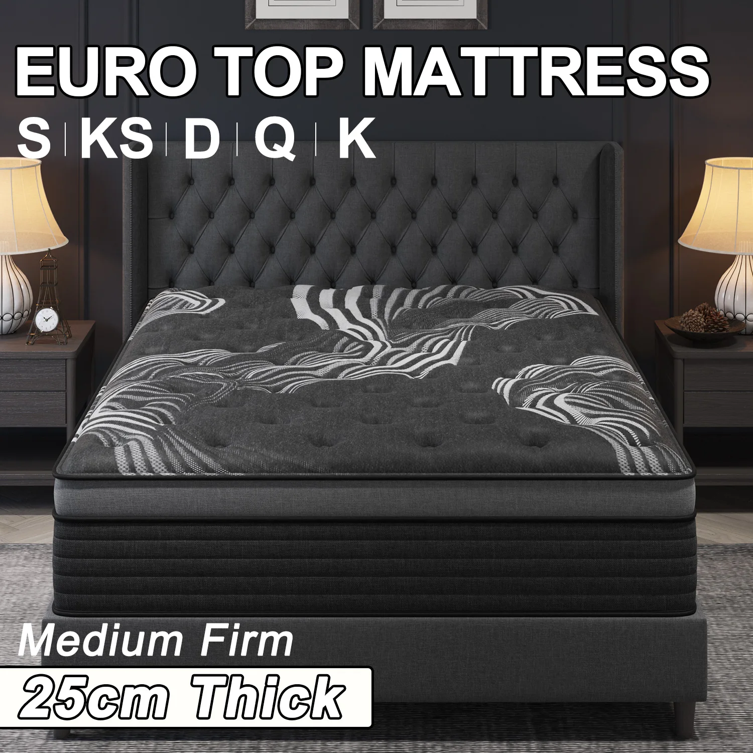 Viscountess Mattress Queen Double King Single Memory Foam Medium Firm 25cm