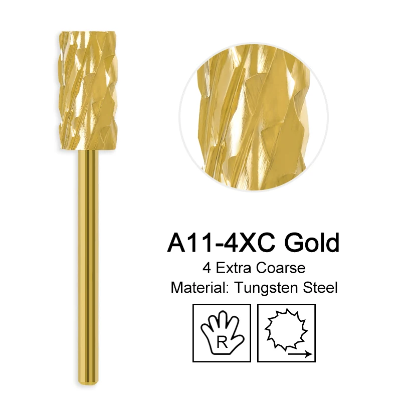 Golden Tungsten Carbide Nail Drill Bit for Manicure and Pedicure Accessories