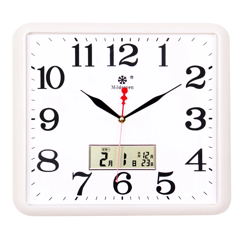 Large Square Digital Wall Clock with Led Calendar Style 5  