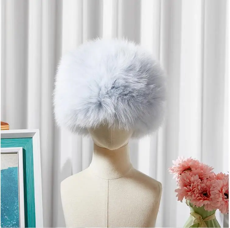 100% echt Fox Pelz Schal Stirnbänder Frauen Winter Ring Luxus Weichen Hals Wärmer Gute Elastische Schalldämpfer S8 – Detail 11