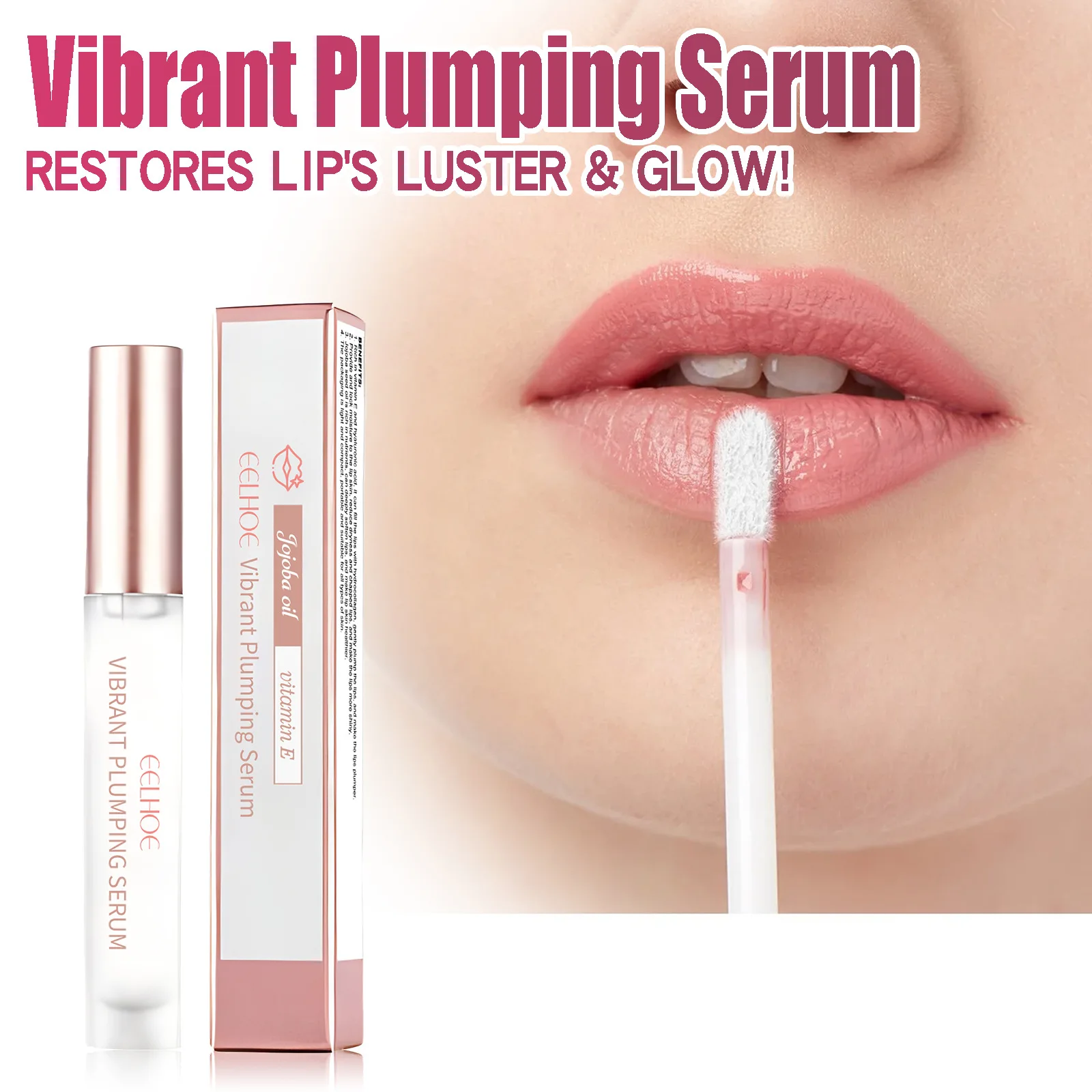 EELHOE Lip Plumping Serum Nourishing Lips Gloss Long Lasting Moisturizing Reduce Lip Line Instant Volumising Lips Plumper Balm