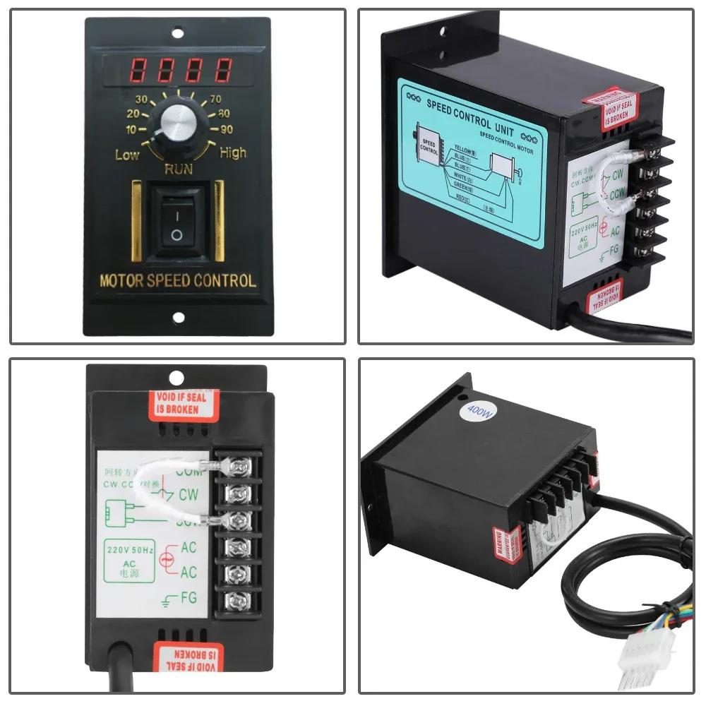 AC Speed Controller Speed Regulator UX-52 LED display AC 220V Motor speed controller 6W to 400W with filter capacitor Forward & Backward 50/60hz