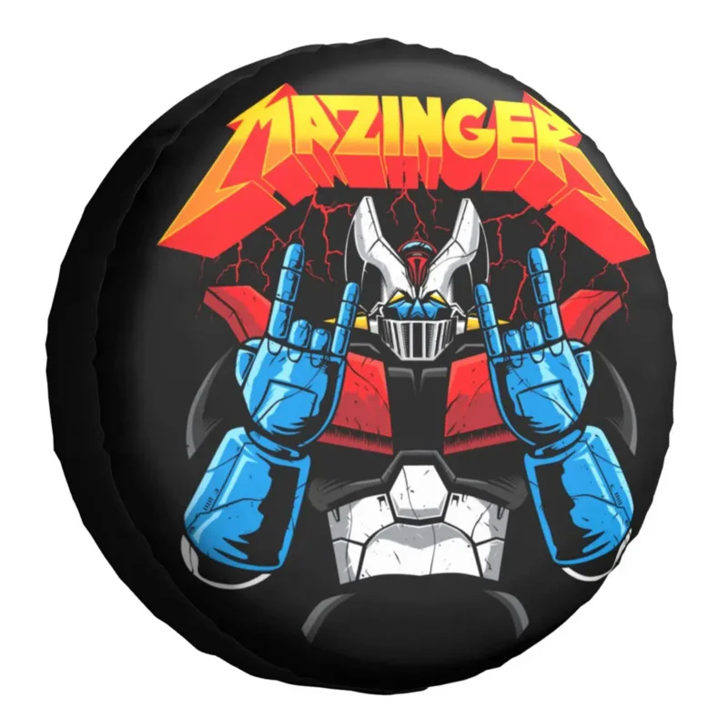 

Mazinger Z Robot Spare Tire Cover Universal for Prado Pajero Wrangler Jeep RV SUV Trailer Vaporwave Fashion Anime Manga