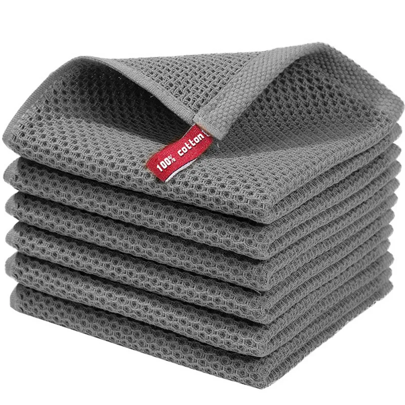 Kitchen Traceless Honeycomb Water-absorbing Dishwashing Tableware Rag Towel Glass Cleaning Cleaning Tool Towel 1-6 Pieces hand towels