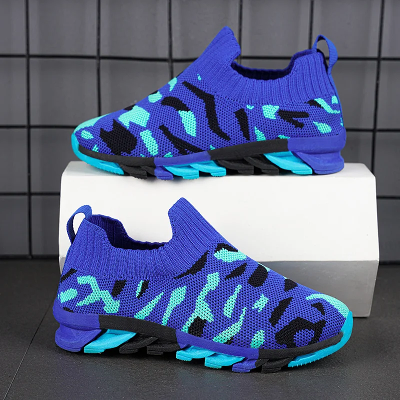 Camouflage Green Sneakers for Boys Kids Shoe 4 To 12 Years Trendy Slip on Children Running Casual Sports Boy Shoes Free Shipping