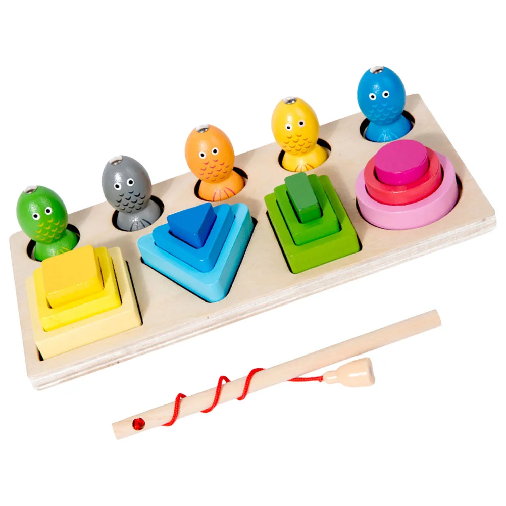 

Geometric Shape Building Blocks Magnetic Fishing Toys Children Interactive Kids Angling Preschool Learning Funny Game Puzzle