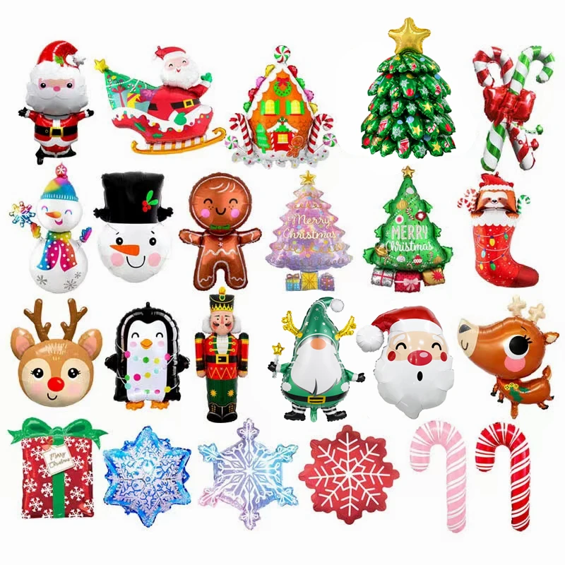 Große Weihnachts folie Ballon Santa Schneemann Pinguin Süßigkeiten Frohe Weihnachten Thema Party Dekoration Folie Ball