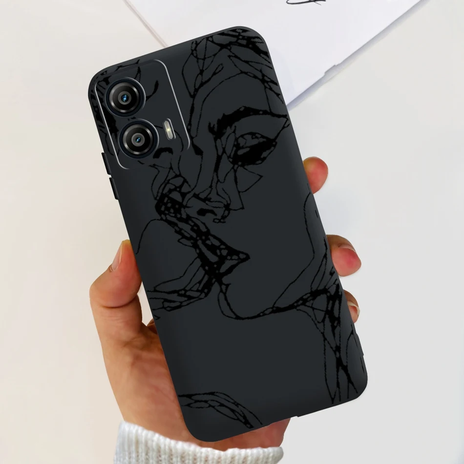 Stylish Pattern Soft TPU Shockproof Black Silicone Phone Case
