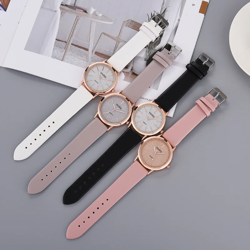 Dropship 1pc Round Pointer Quartz Watch & 1pc Bracelet Fancy Women