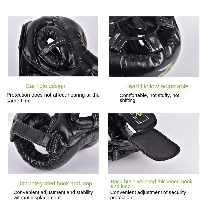 Boxing Headwear: Adult Fully Protective Combat Helmet, Thickened, Sanda Protective Equipment, Muay Thai Headwear.